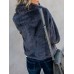 Women Long Sleeve Fleece Lapel Pure Color Zipper Warm Jacket Coats