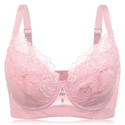 Lace Cover Full Cup Gather Prevent Sagging Underwire Bra