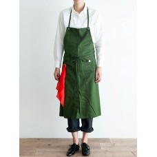 Japanese Dress Solid Color Strap Pocket Linen Pinafore Square-Cross Vintage Dress