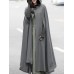Women Casual Hooded Loose Cape Jacket Coats Cloak