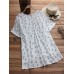 Casual Women Asymmetrical Plain Short Sleeve Cat Print O-neck T-shirts