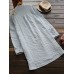 Vintage Women Cotton Linen Floral Embroidered Stand Collar Long Sleeve Long ShirtS