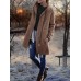 Women Pure Color Zipper Pockets Long Sleeve Fleece Thicken Coats