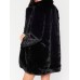Plus Size Women Elegant Fluffy Solid Color Pockets Thick Coats