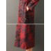 Vintage Long Sleeve High Collar Floral Print Mid-long Dress