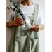 Vintage Women Back Cross Solid Color Pockets Cotton Dress
