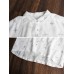 Casual Women Lapel Embroidered High Low Hem Long Sleeve Blouse with Pocket