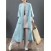 Women Vintage Stand Collar Casual Loose Shirt Cardigans Outwears Coats