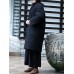 Women Vintage Frog Button Jacquard Winter Thick Long Coats with Pockets