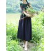 Vintage Print Patchwork Chinese Style Linen Cotton Dress