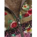 Vintage Women Patchwork Floral Printed Hooded Long Sleeve Coats